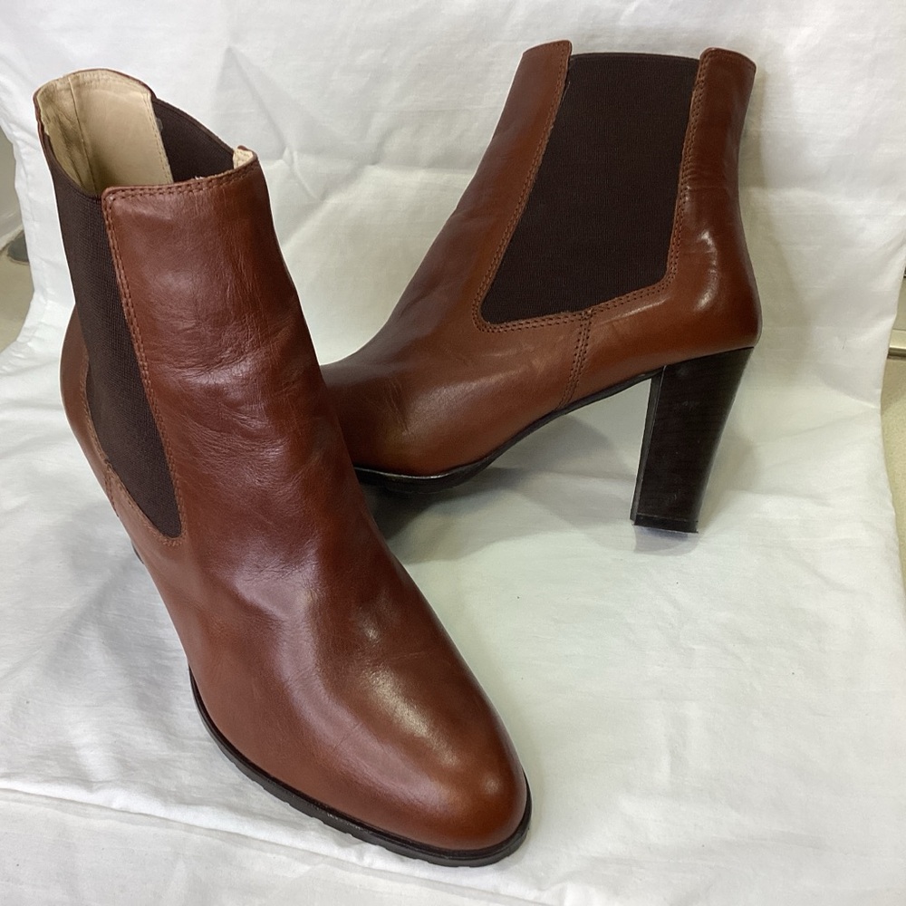 Amalfi Otello Chestnut Leather Heeled Boots size 9.5 Narrow $285